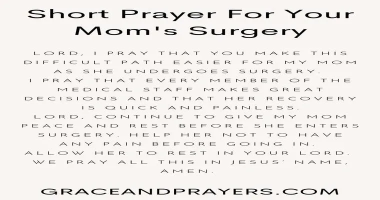 Mom's surgery is coming very soon...