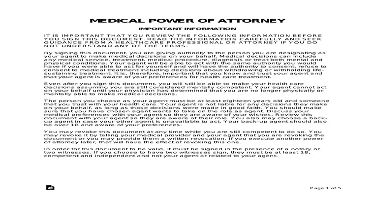 How and when a medical POA?