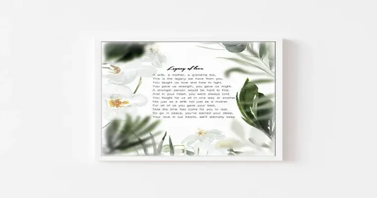 Touching poem - For those who have lost a wife, mother or sister (as it's written from the female perspective) who lived in a care facility.