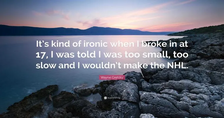 It's kind of ironic...